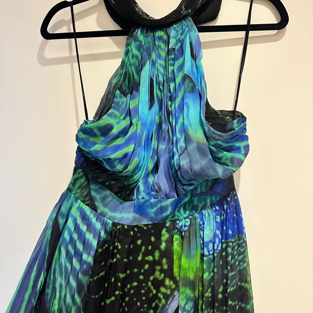 Matthew Williamson Blue and Green orchid vibrant Dress